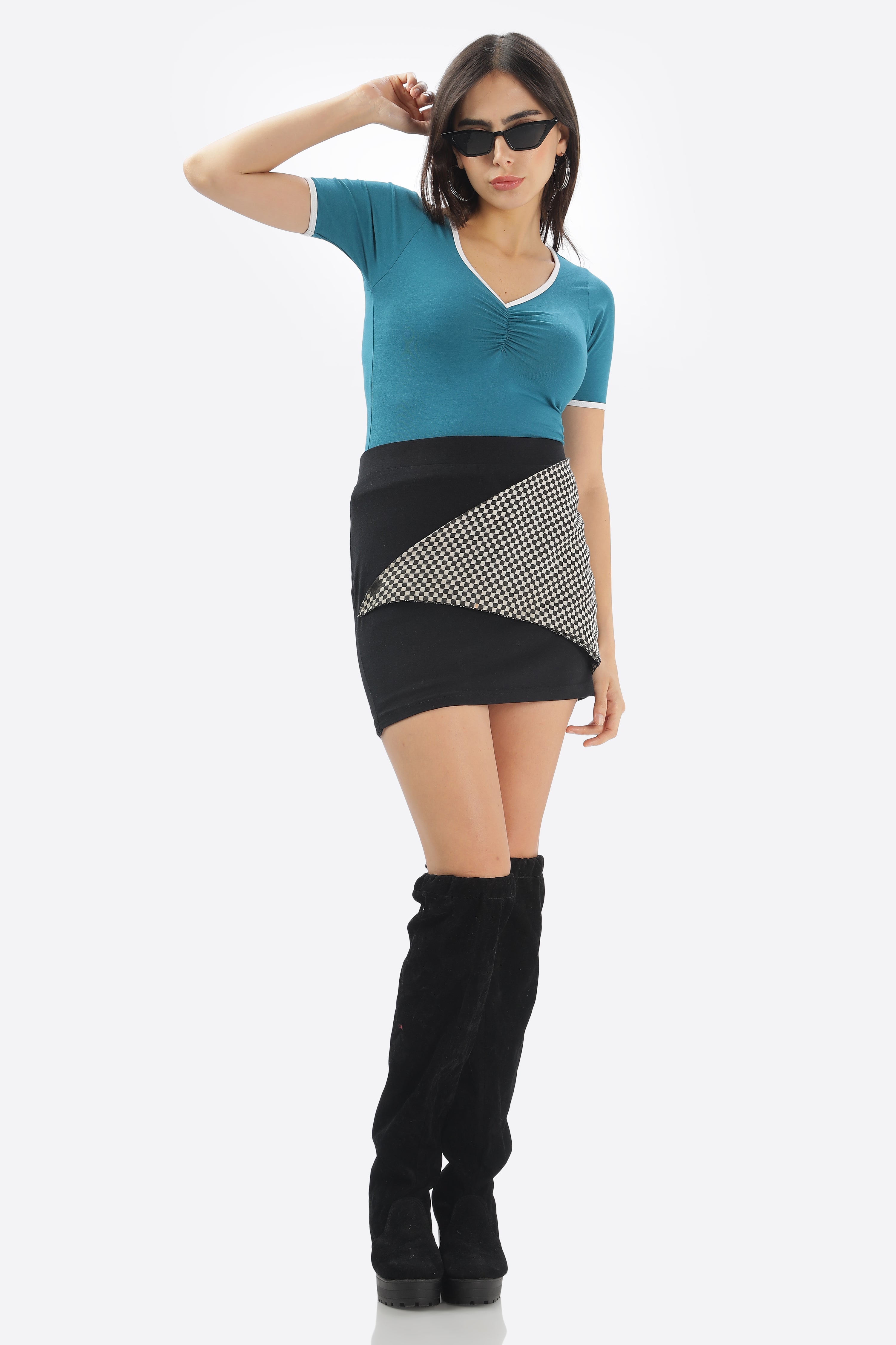 Casual V-Neck Top - TEAL