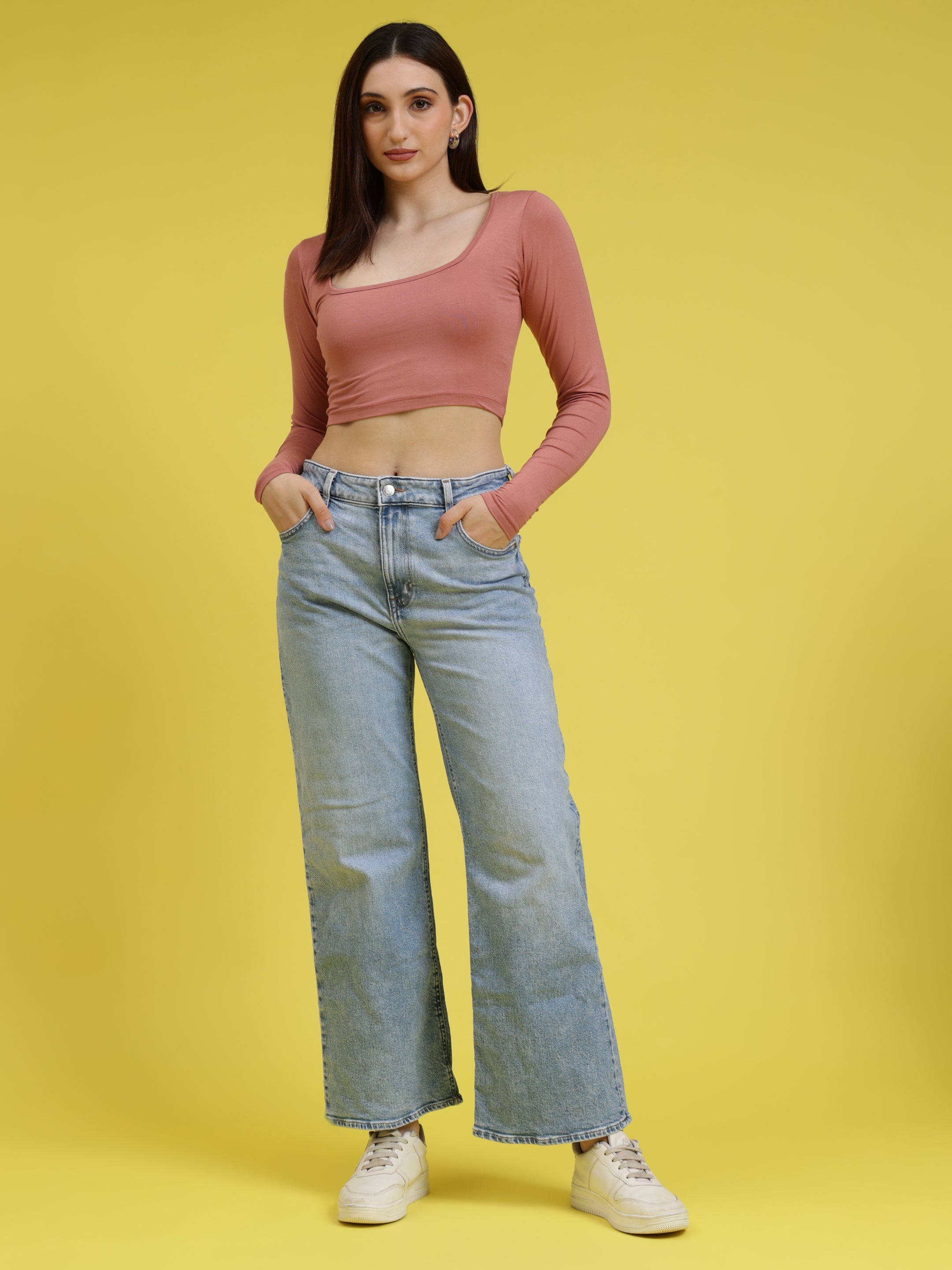 Extended Sleeve Square Neck Top