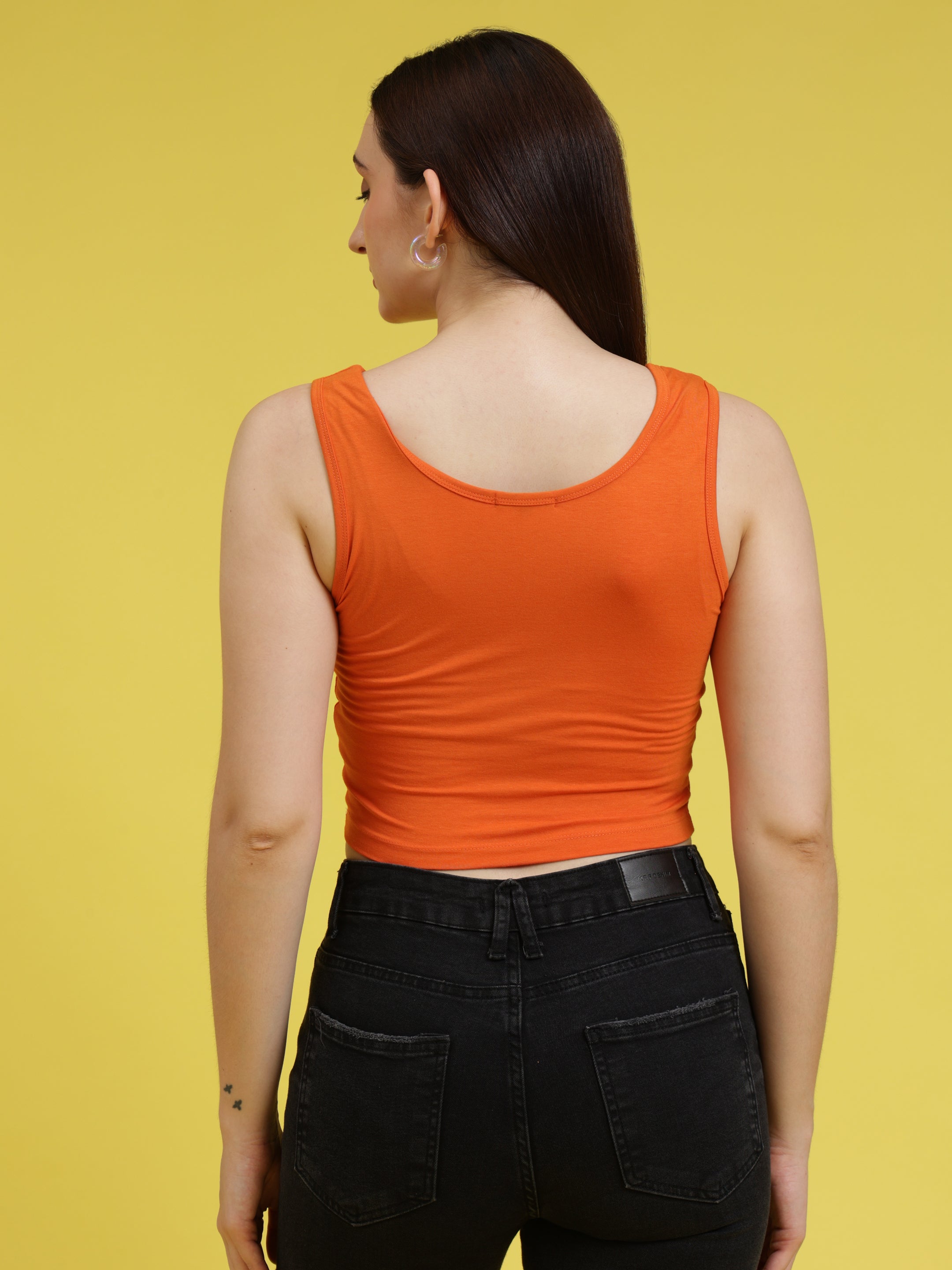 Sleeveless Keyhole Neck Crop Top