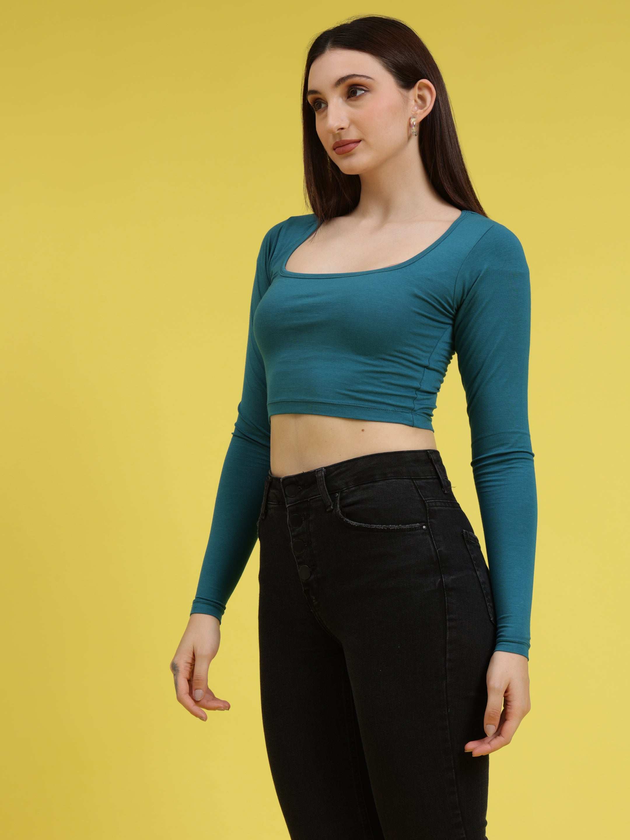 Extended Sleeve Square Neck Top