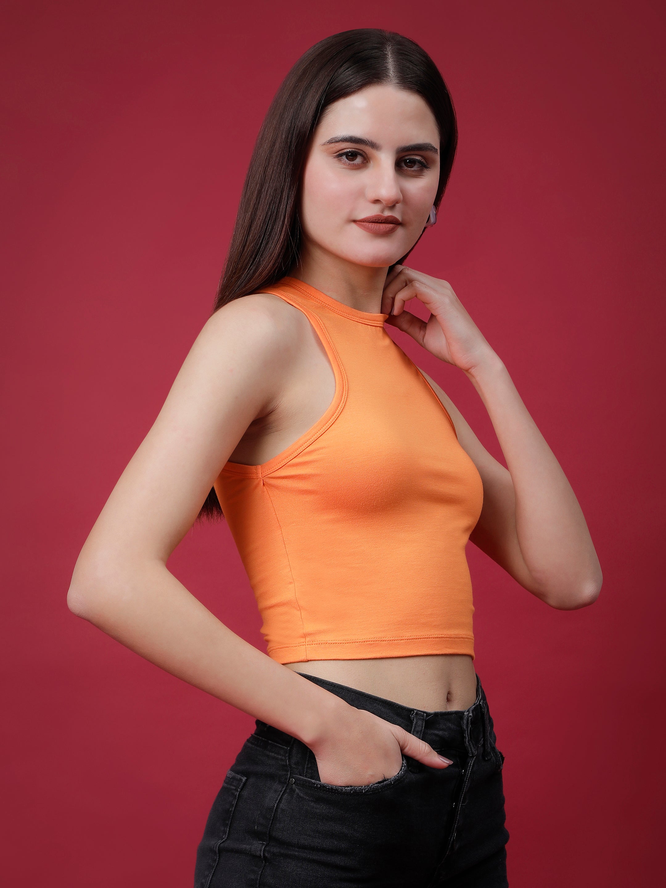 Aura Bamboo Racer Back Crop Top