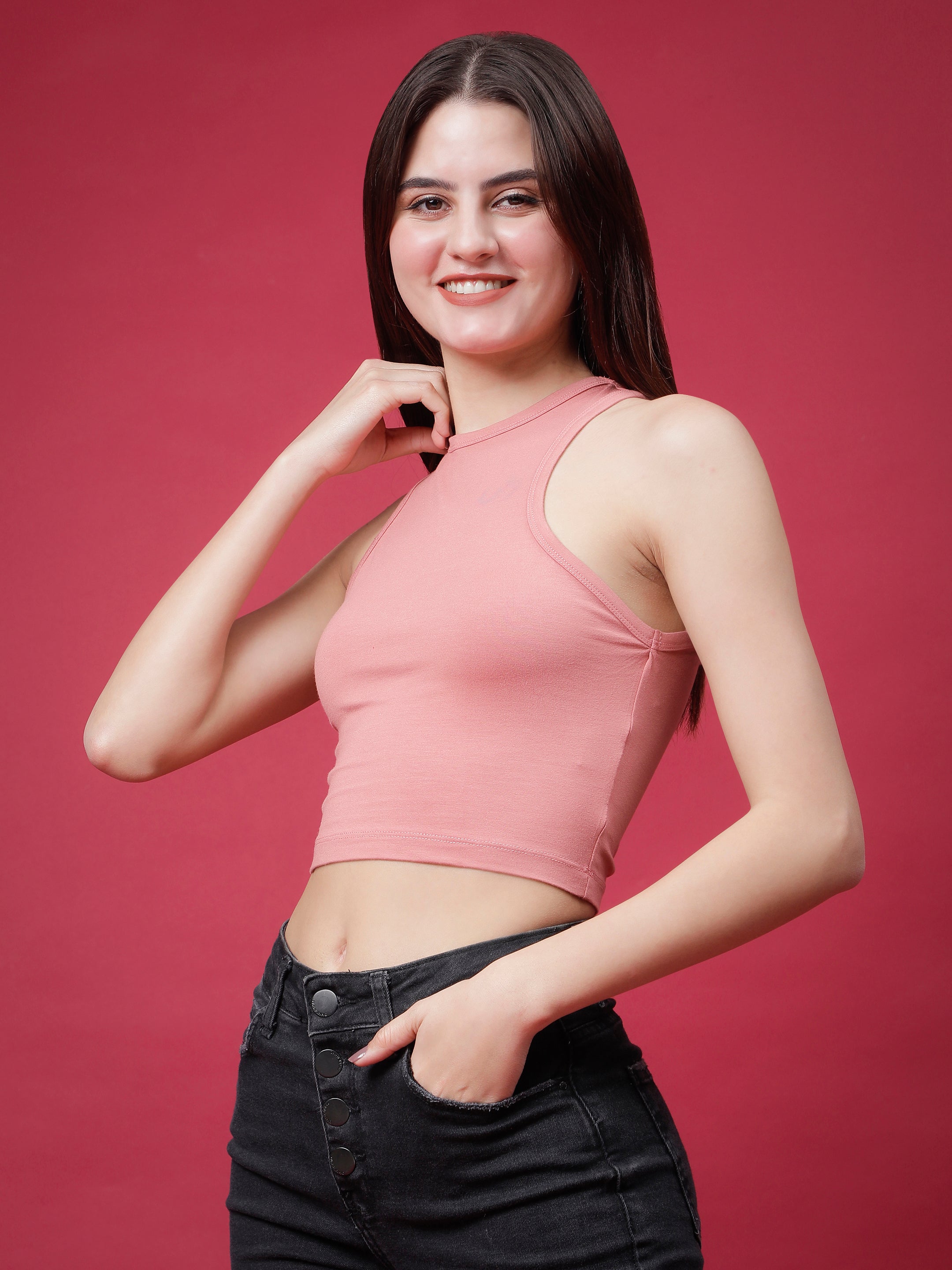 Aura Bamboo Racer Back Crop Top