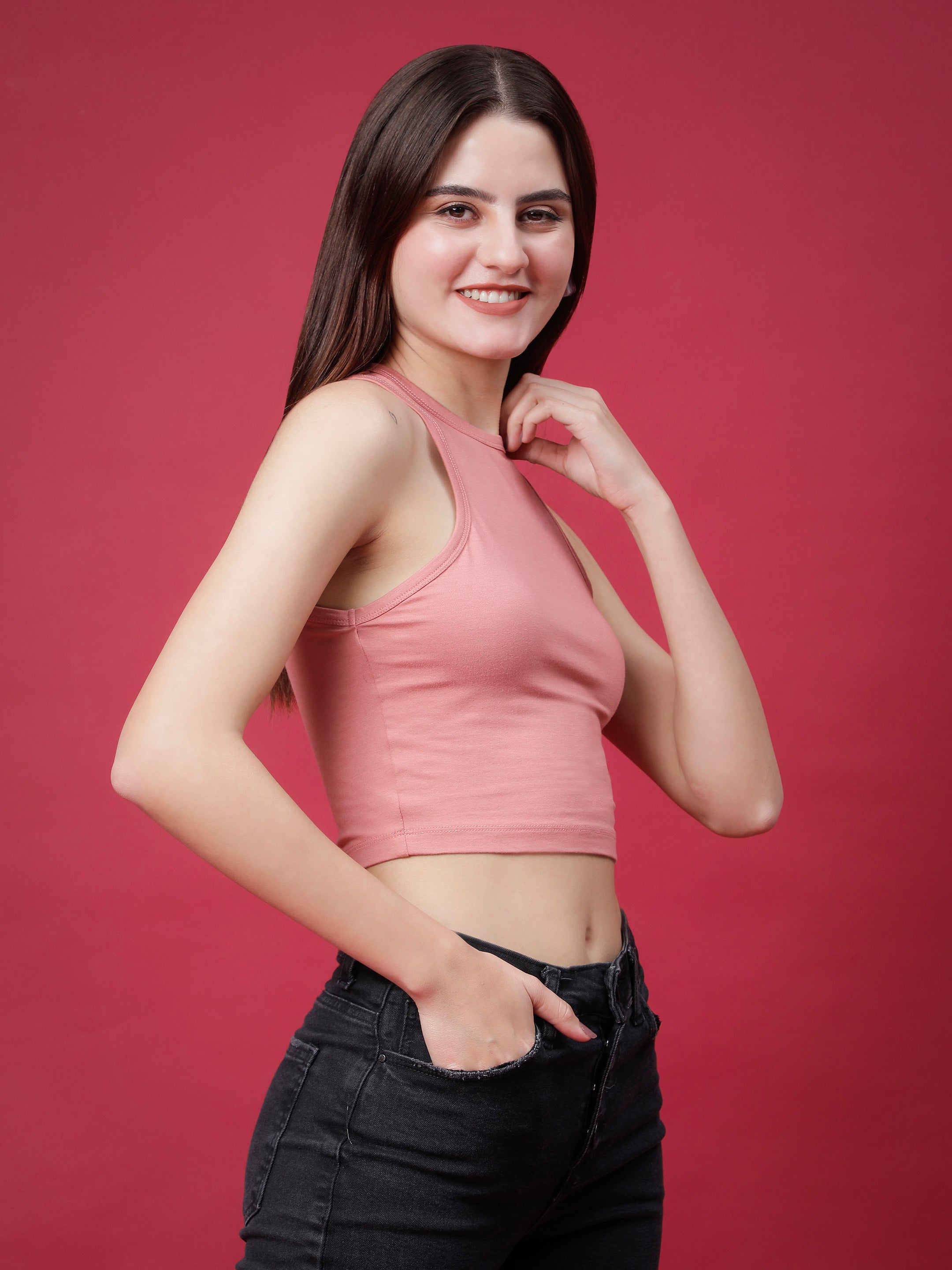 Aura Bamboo Racer Back Crop Top