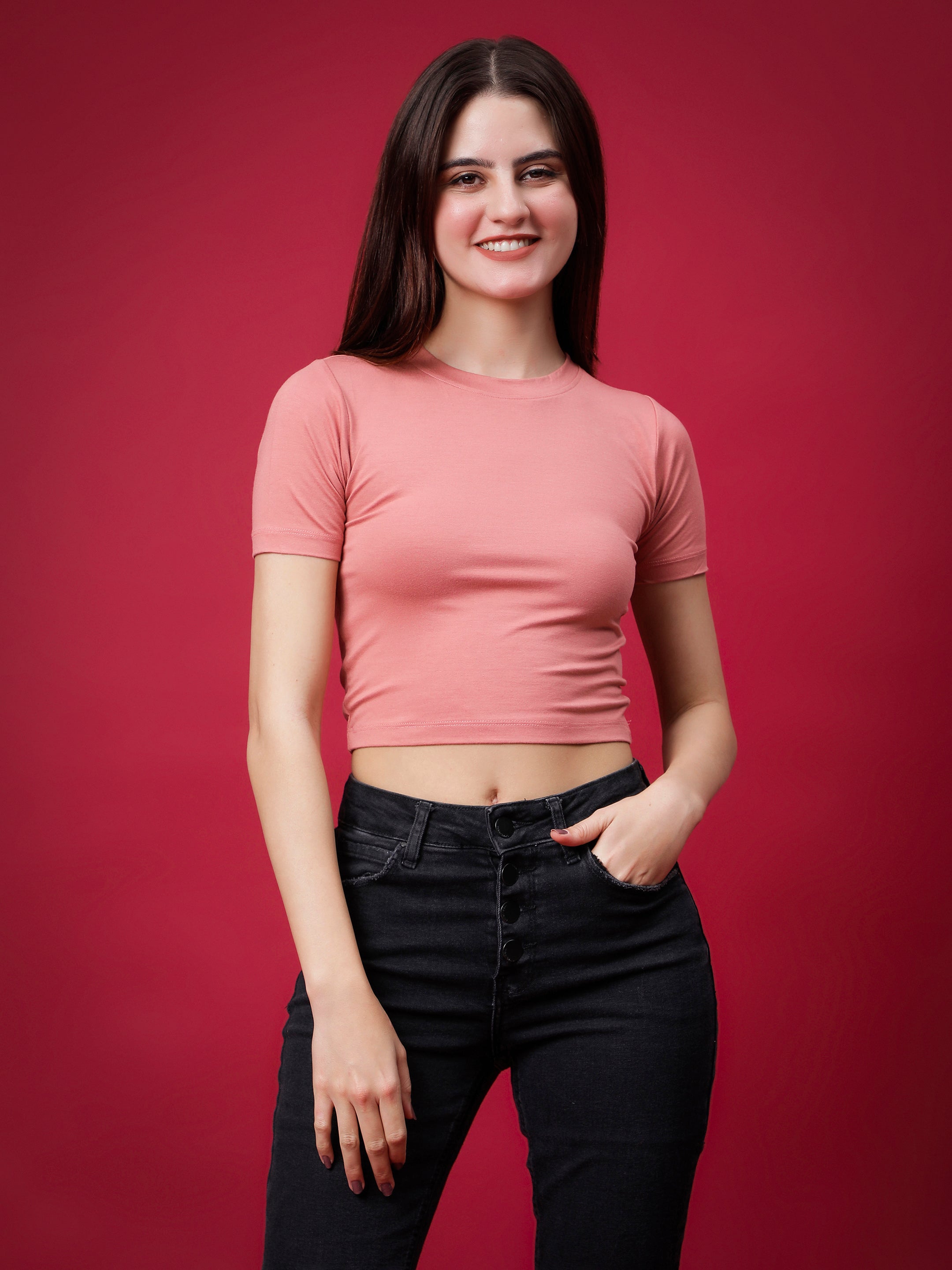 Radiance Bamboo Round Neck Crop Top