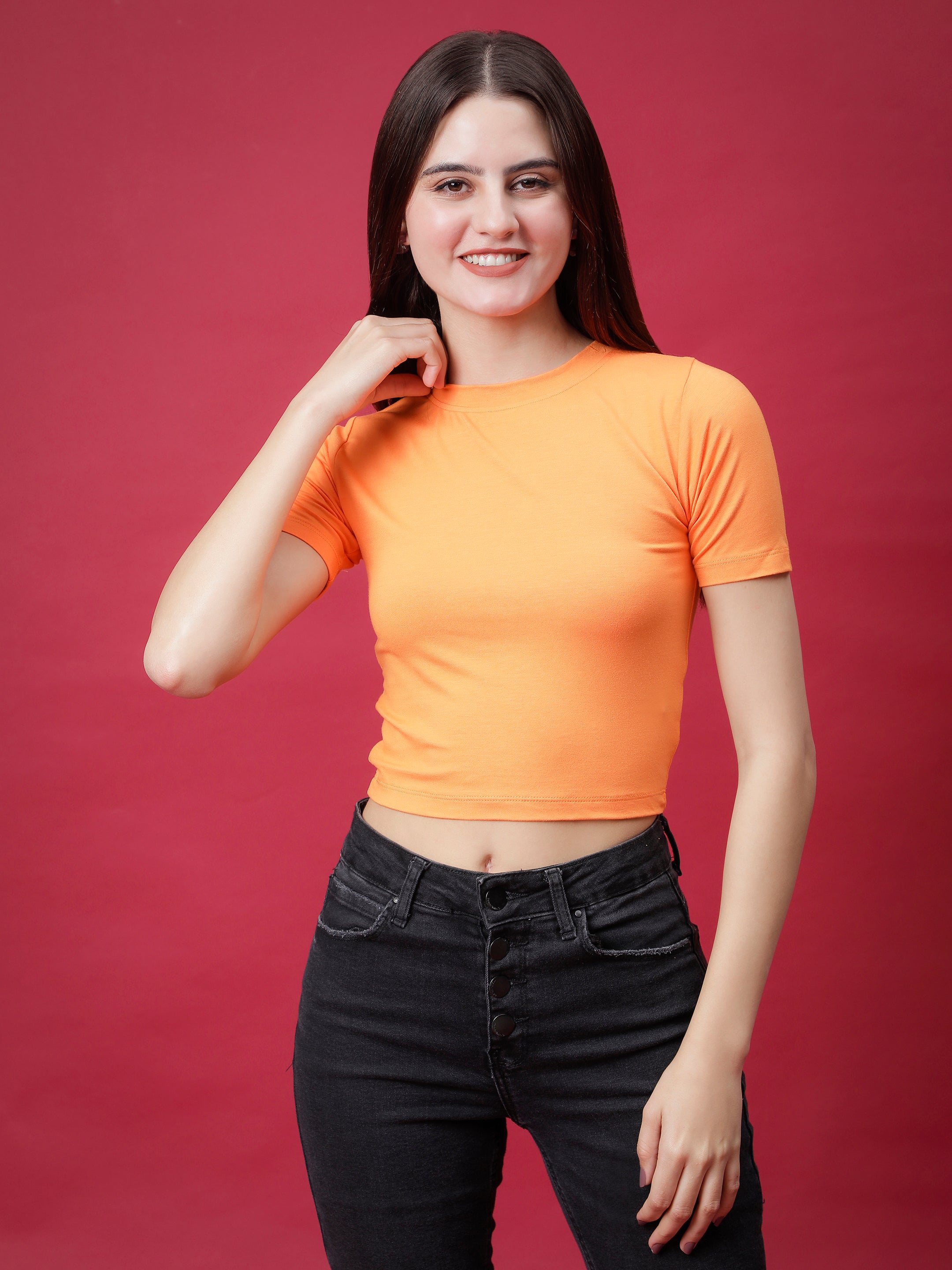 Radiance Bamboo Round Neck Crop Top