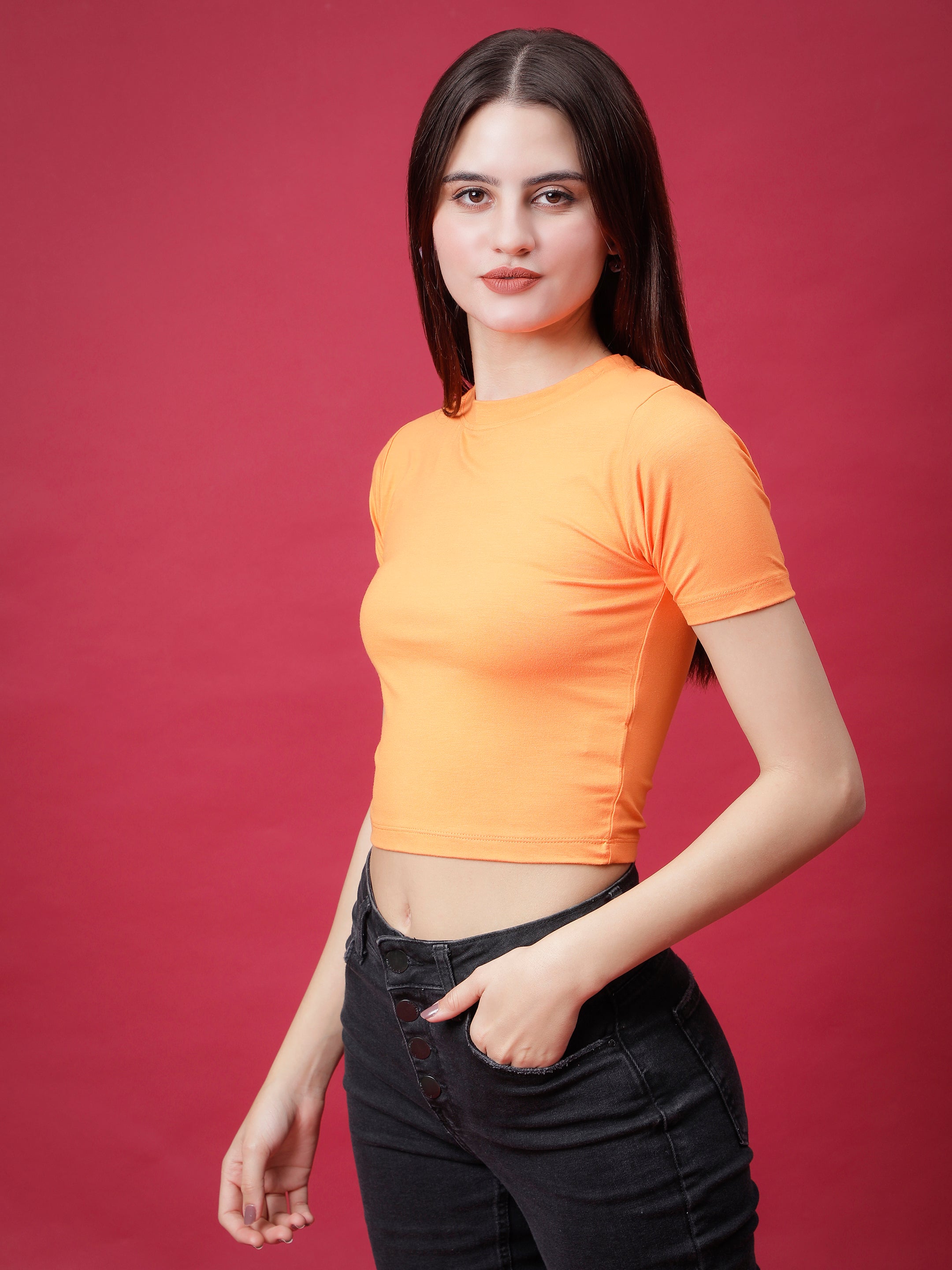 Radiance Bamboo Round Neck Crop Top