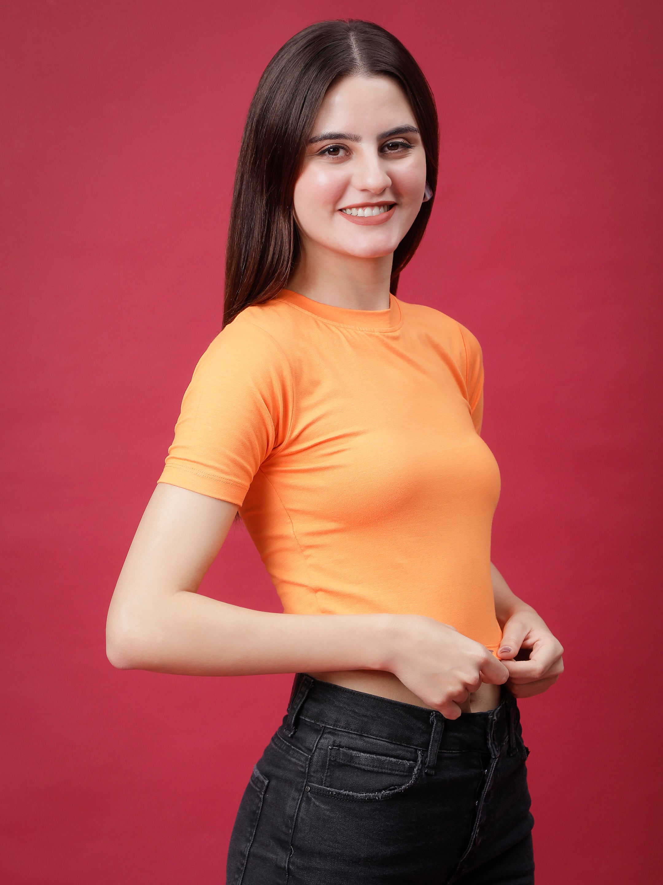 Radiance Bamboo Round Neck Crop Top