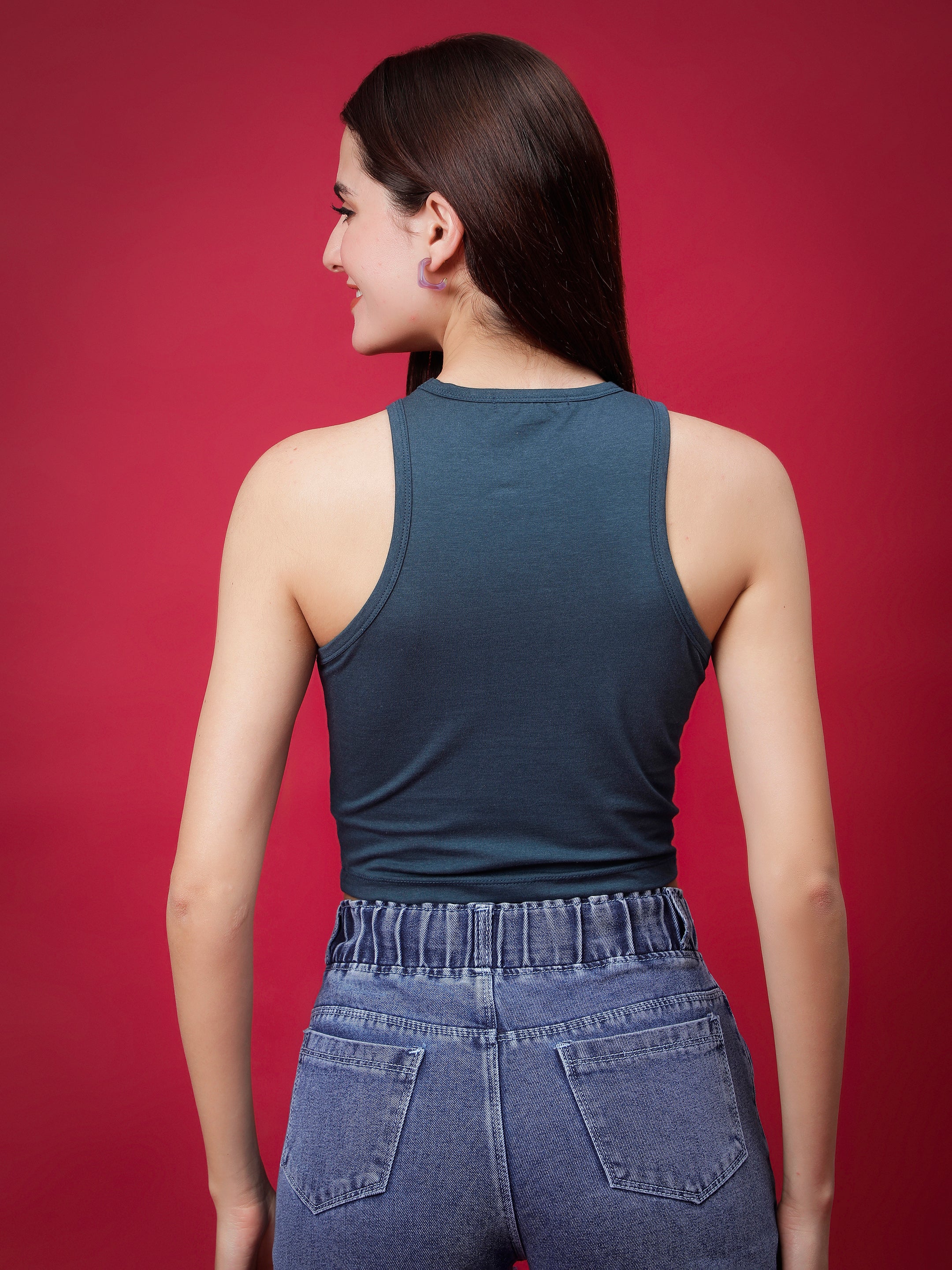 Aura Bamboo Racer Back Crop Top