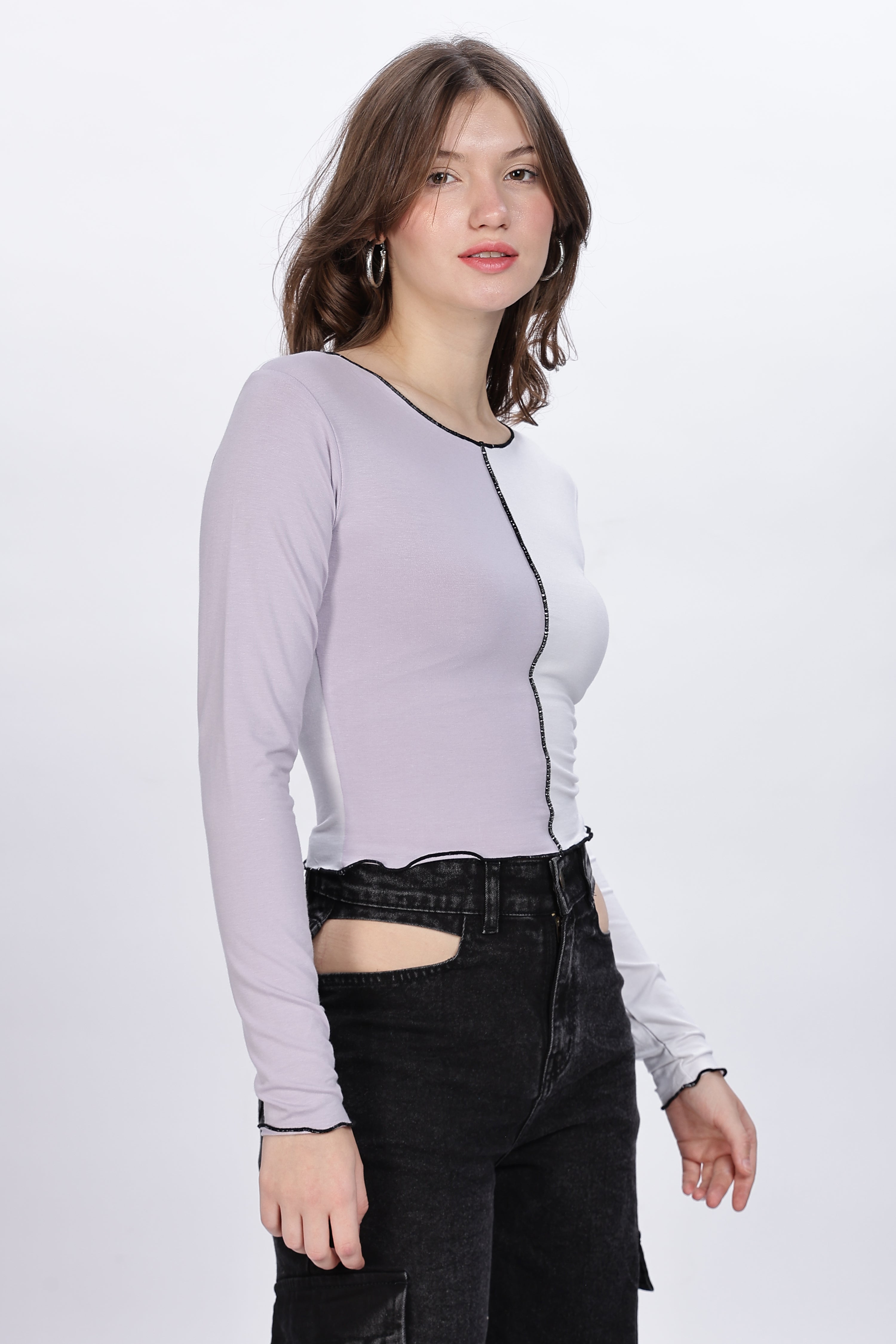 Twin Color Full Sleeve Bamboo Top