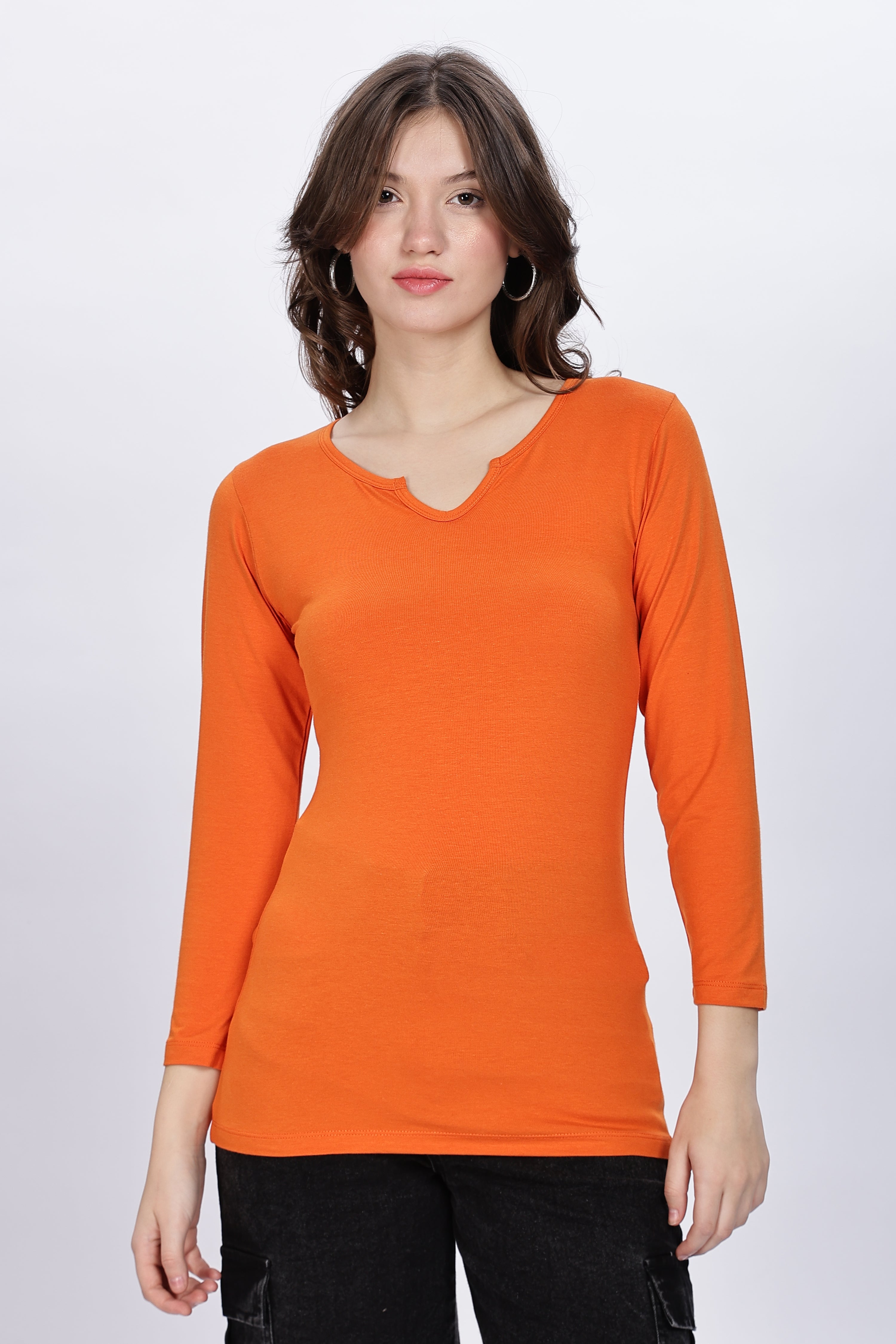 Full Sleeve Bamboo Orange Top