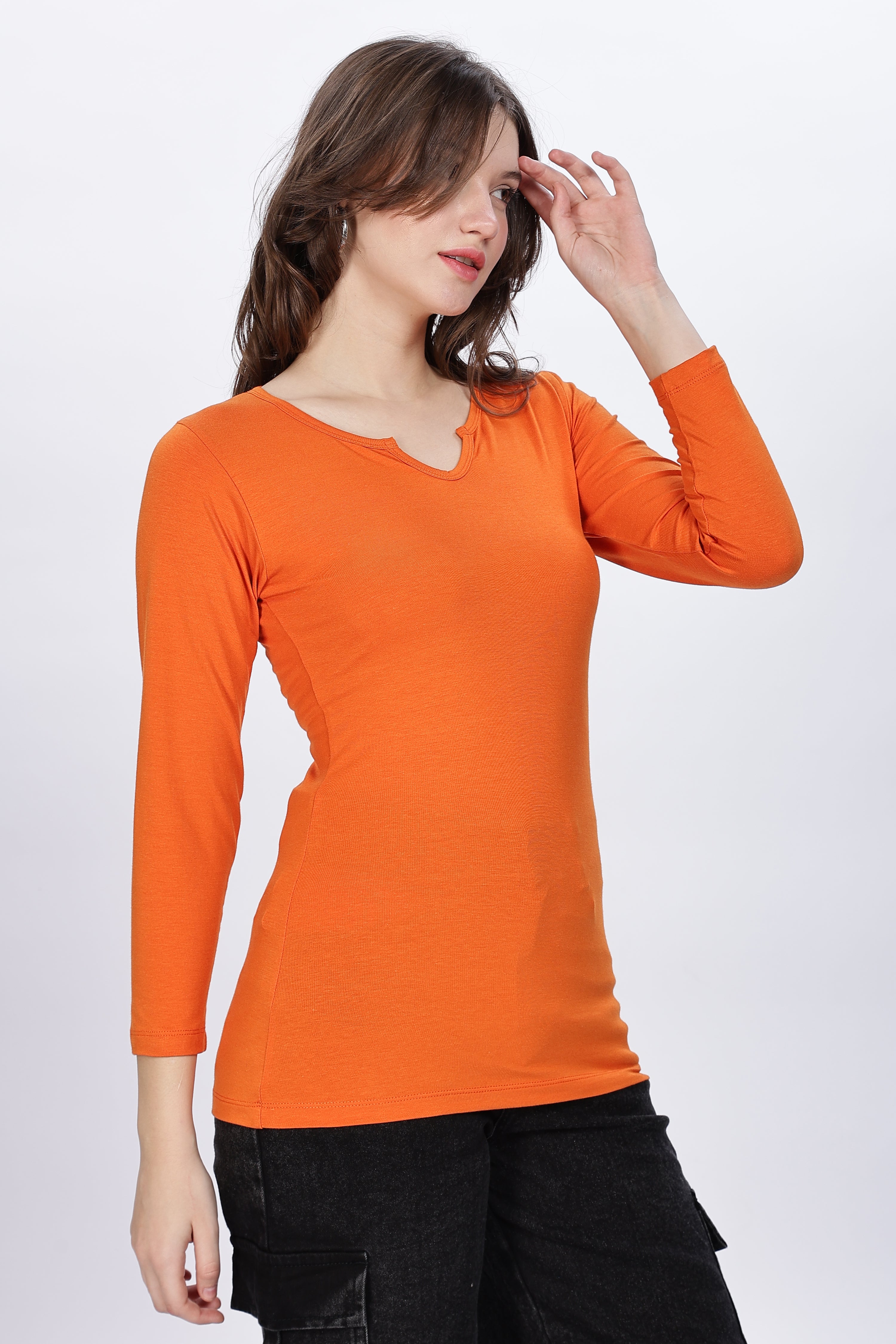 Full Sleeve Bamboo Orange Top