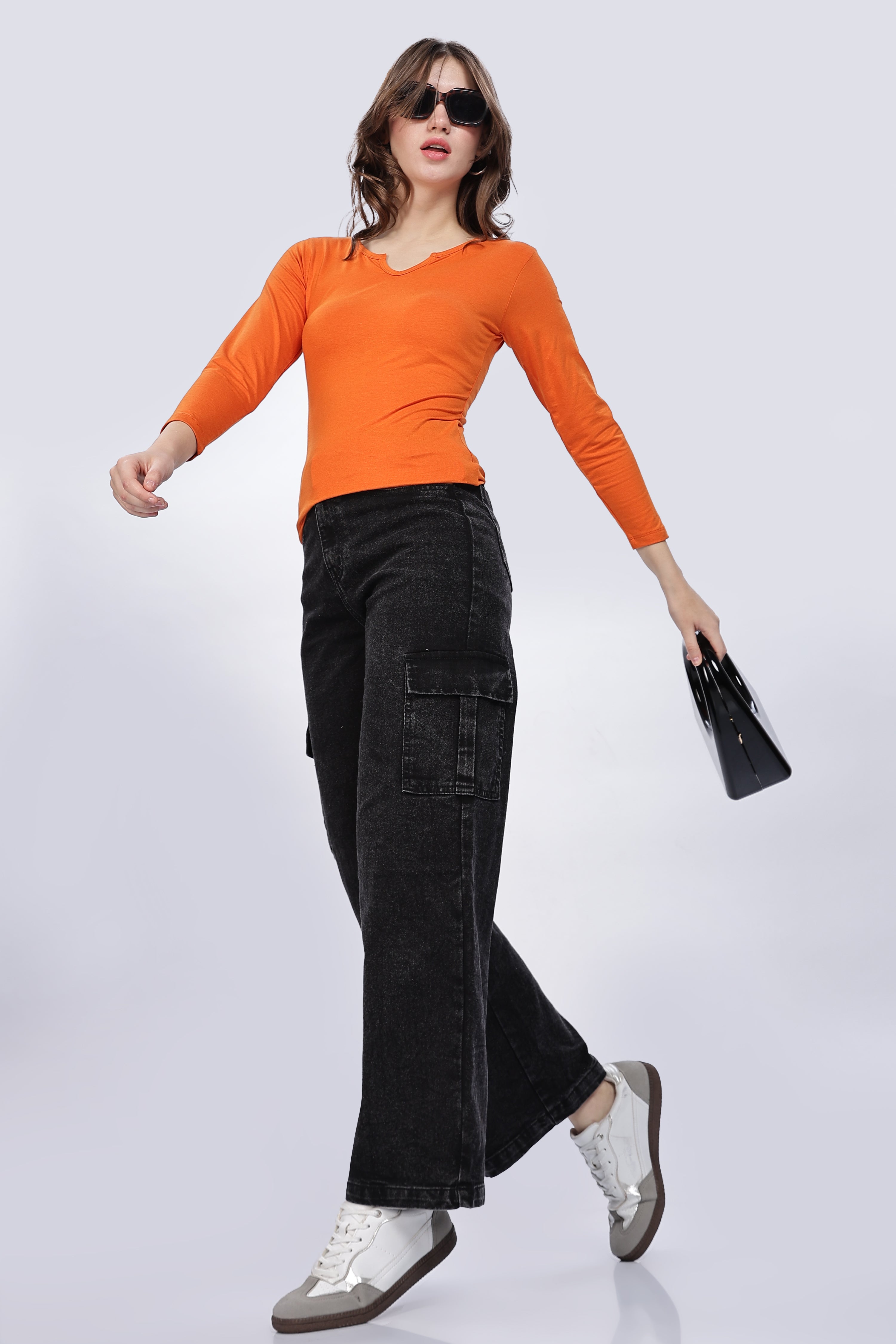 Full Sleeve Bamboo Orange Top