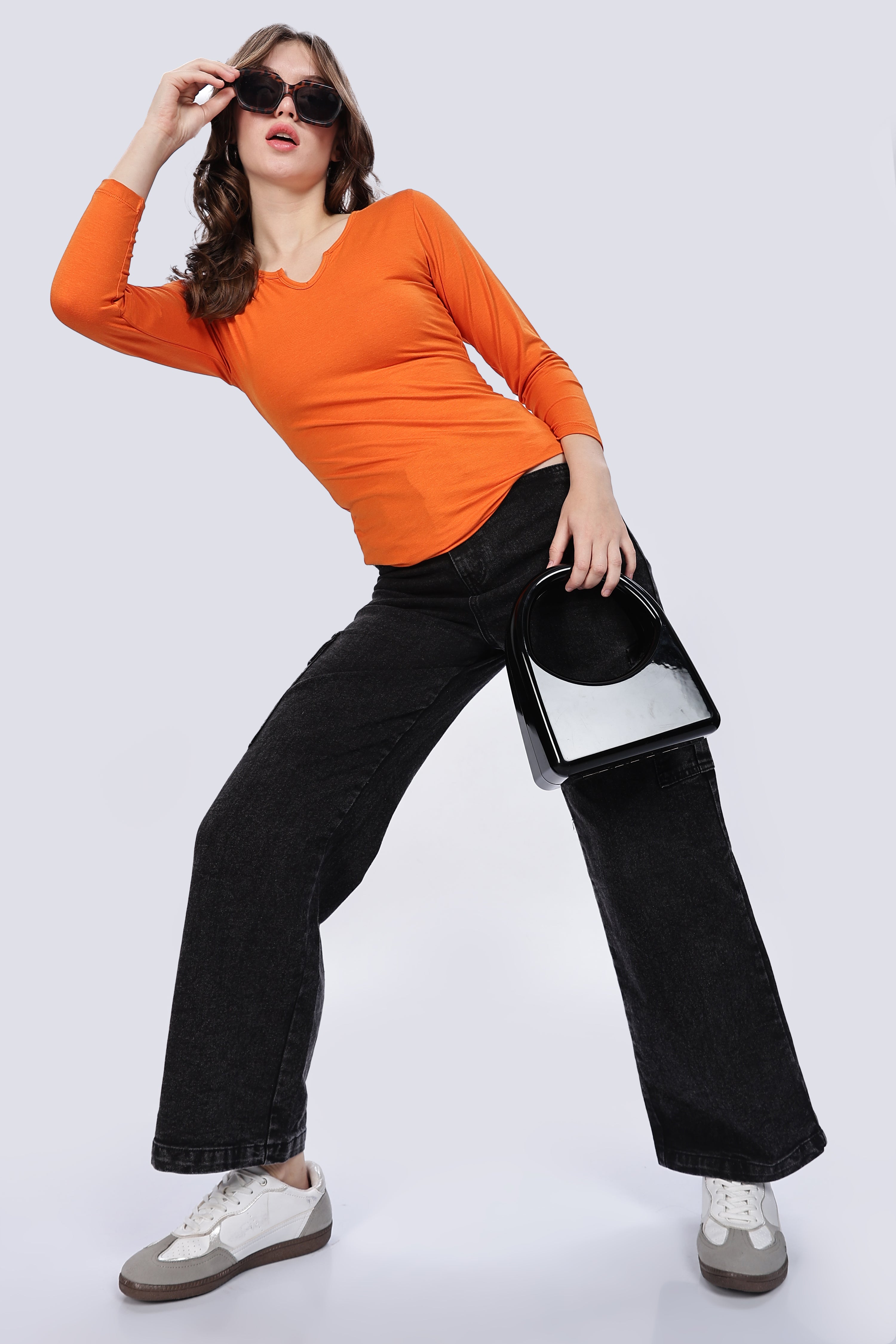 Full Sleeve Bamboo Orange Top