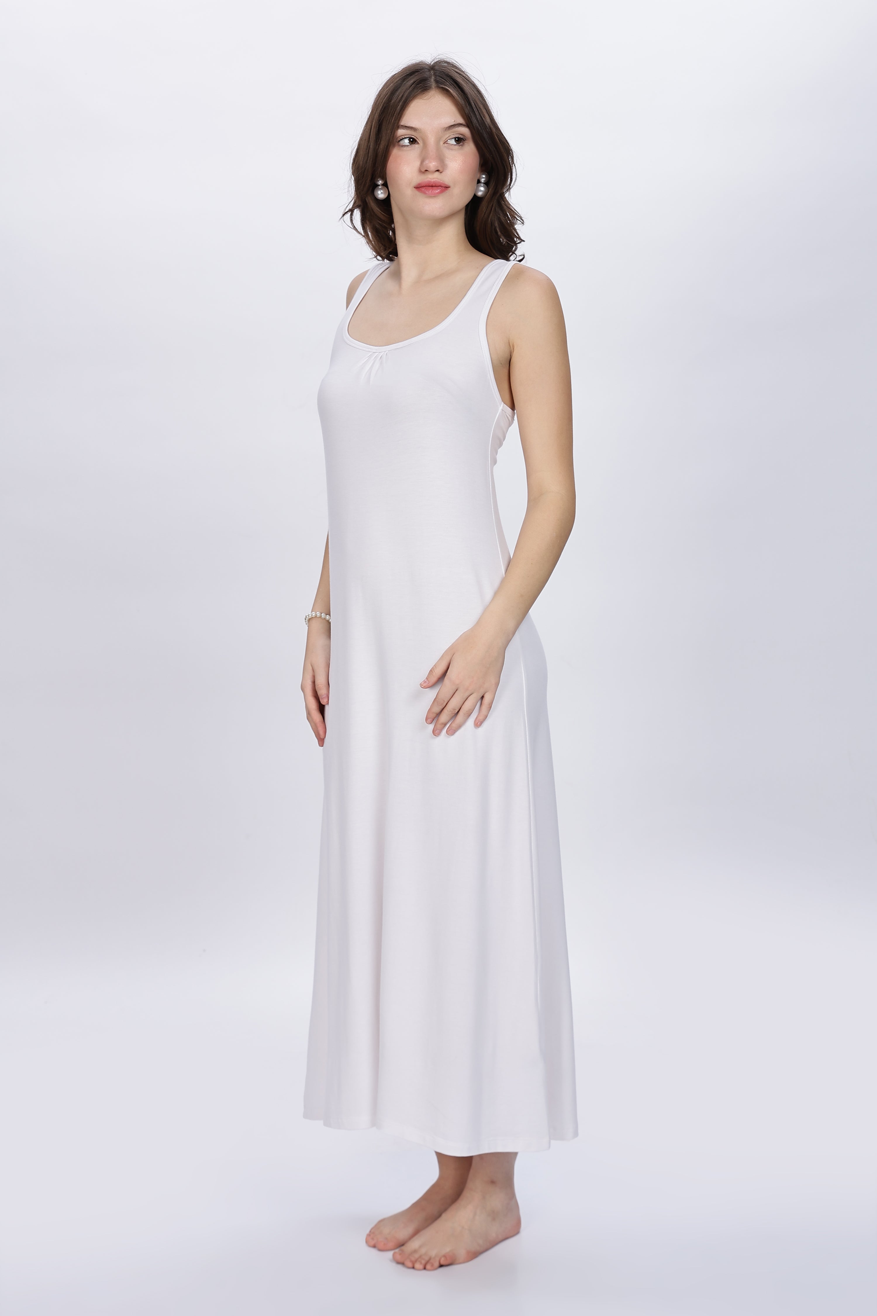 Bamboo White Maxi Sleep Gown