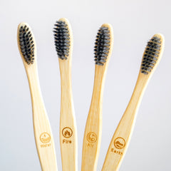 Vedco Eco Harmony Bamboo Toothbrush | Charcoal Activated Soft Bristles | Pack of 4