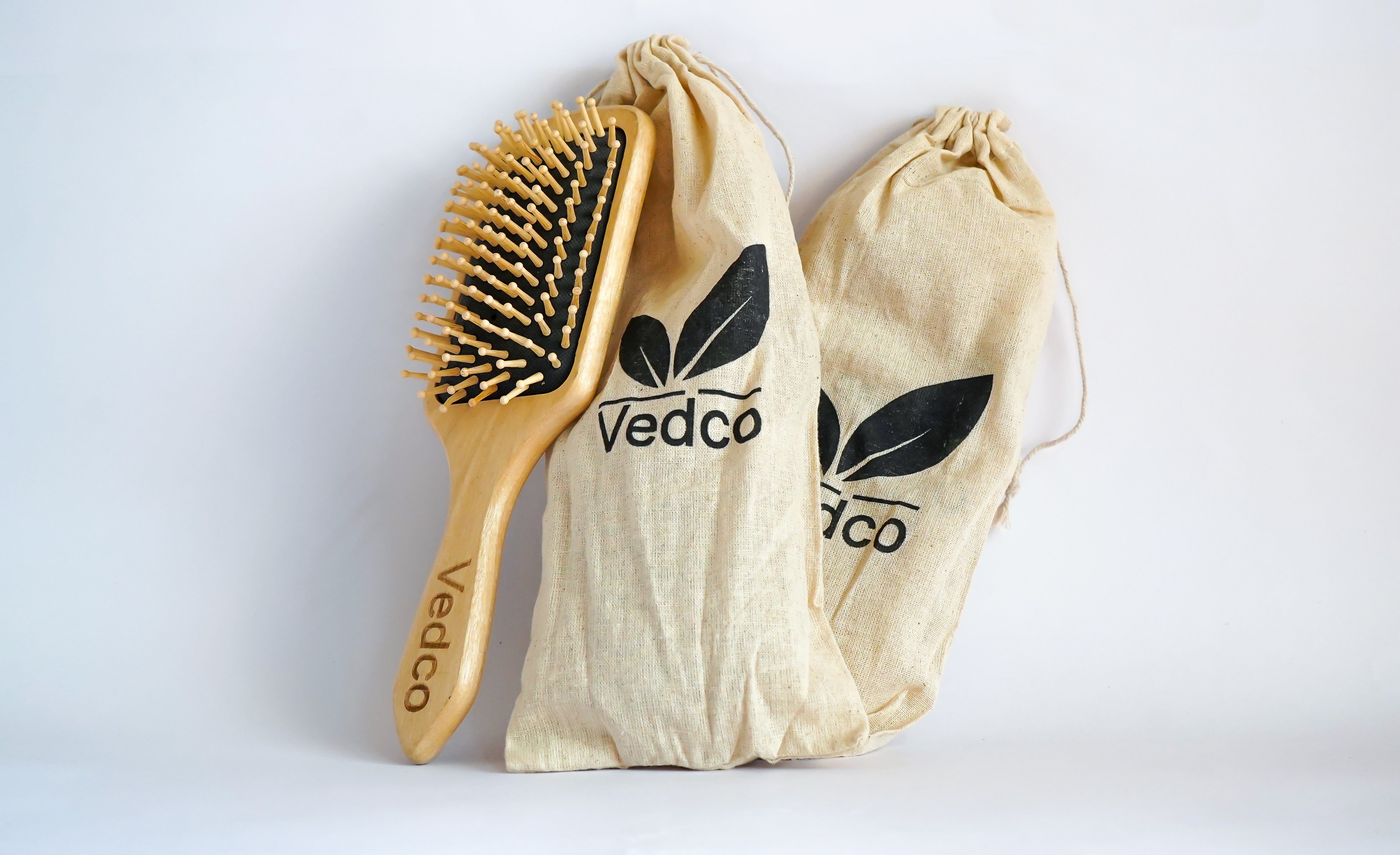 VEDCO Ultimate Hair Wellness Set: Neem Combs & Nature's Duo Brushes