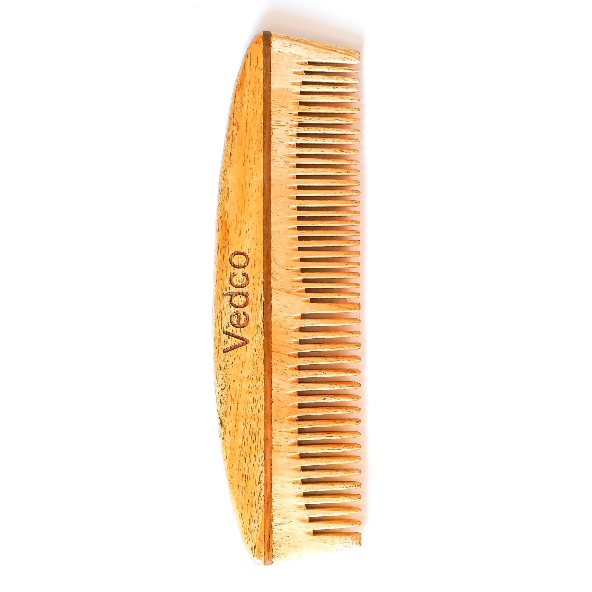 Vedco Twin Teeth Pure Neem Wood Comb | With Cotton Pouch