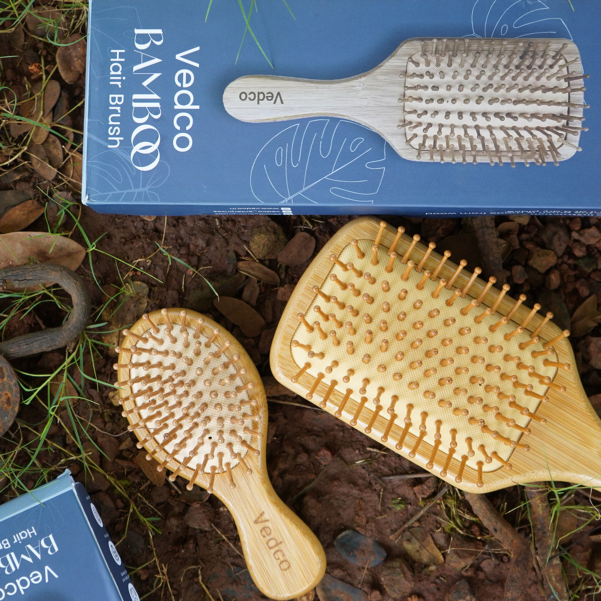 Vedco Wooden Hair Brush & Mini Brush Combo